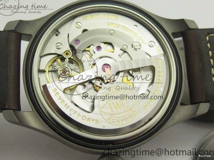 MIROTIME 0306 Big Pilot IW501004 Titanium ZF 1:1 Best Edition Black Dial On Brown Leather Strap A ZeroBulk 7212